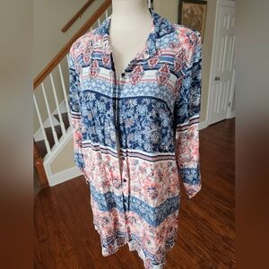 New Directions Boho Mini Dress Or Tunic Top Large